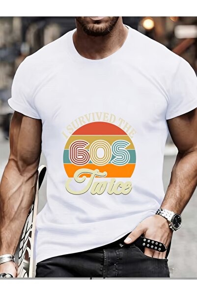 NOURAM Retro 180G T-Shirt Featuring "I Survived The 60S Twice" Ideal Family R...