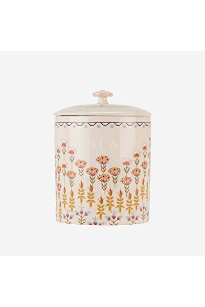 CATH KIDSTON Painted Orange Stoneware Tea Storage Container 11X15 cm