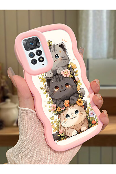 Hontinga Redmi Note 11 Pro 5G Uyumlu Kılıf kamera koruyucu Pembe Silikon Coup...