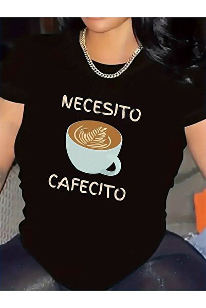 BASEPULSE T-Shirt with Necesito Cafecito Design, Ideal Cafe Or Home Use, Dura...