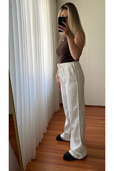 Niora Beli Baglamali Bol Kesim Tencel Pantolon