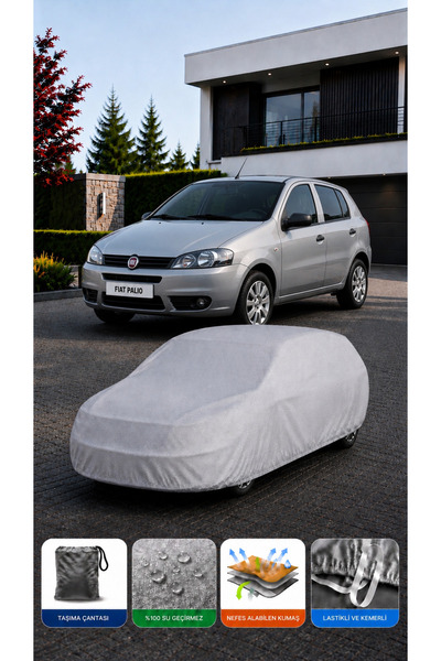 COCEM Fiat Palio Uyumlu Araç Brandası Gri Su Geçirmez UV Korumalı Oto Branda ...