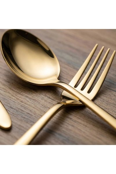 LeylArt Titanium 36 Piece Cutlery Set for 6 People (Spoon-Fork-Dessert Spoon-Dessert Fork)