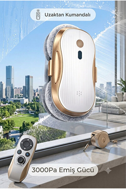 Yenilig Akıllı Cam Silme Temizleme Robotu - 3000Pa Yüksek Emiş Güçlü, Otomati...