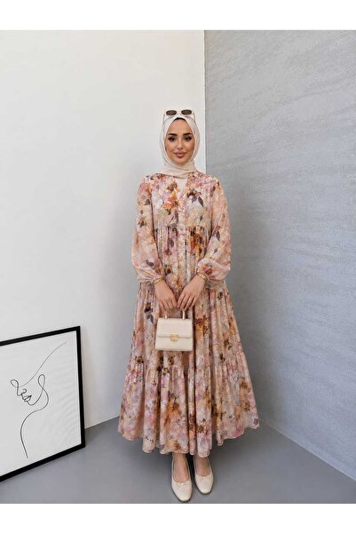 MissPuL فستان طويل من القماش المودال بأزرار للنساء