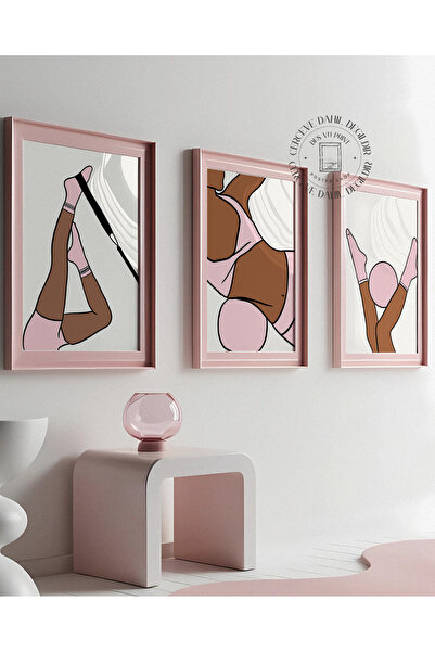 DES VU PRINT 3'lü Reformer Pilates Temalı Poster Seti, Minimal Çerçevesiz Pil...