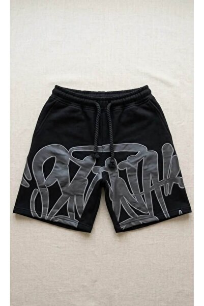 COZYWEAR Black Printed Oversize Shorts