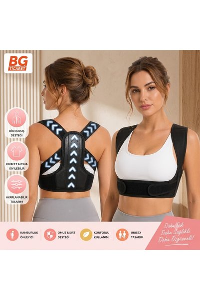 bgvibe Dik Duruş Korsesi Omuz Sırt Ve Bel Destekleyici Kamburluk Önleyici Ayarlanabilir Unisex Kadın Erkek