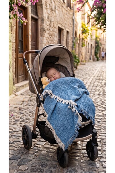 MYLASA HOME 100% Cotton Muslin Baby Blanket Double Sided 100X120 cm