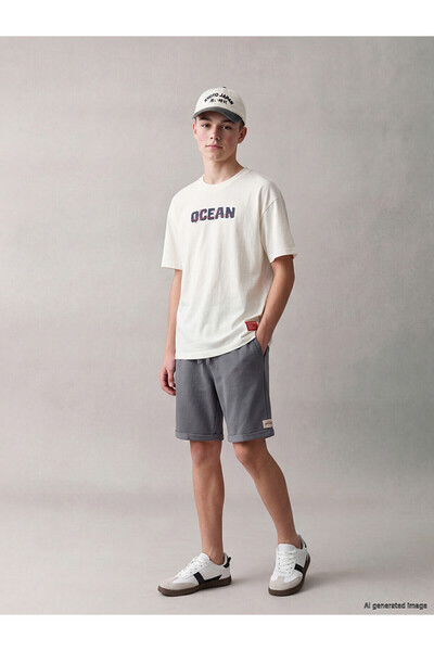 LC Waikiki Vizyon New Season Boys' Piqué Shorts with Elastic Waist