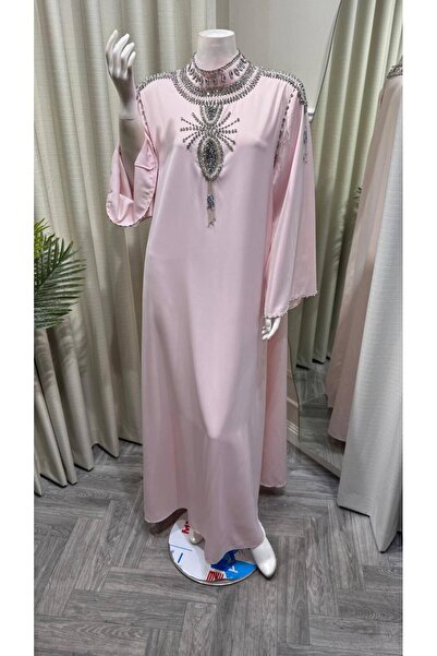 led style Luxury Silver Embroidered Jalabiya with Stylish Cape