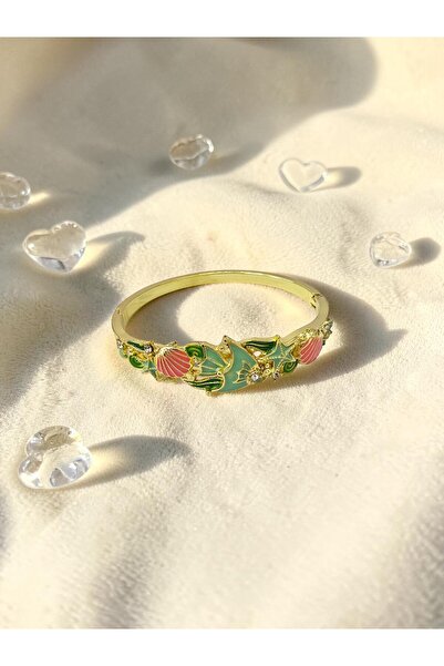ahsenaksesuar2025 Mint Green Fish Pink Shell and Star Motif Colorful Enamel S...