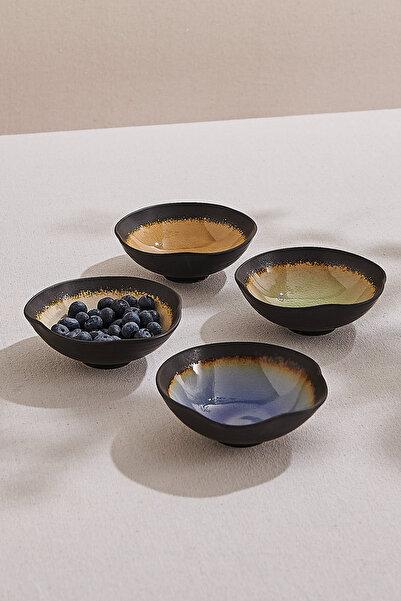 Paşabahçe Focus Ceramic Snack Bowl Set of 4, Stylish Tableware Set