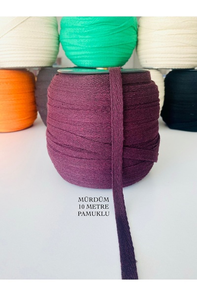 seyranat Plum-Colored, 10 Meters Long, 1 Cm Wide, High-Quality Cotton Biais, ...