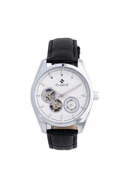Clasico Elite Men's Open Heart Skeleton Leather Strap Watch – Premium Quartz ...