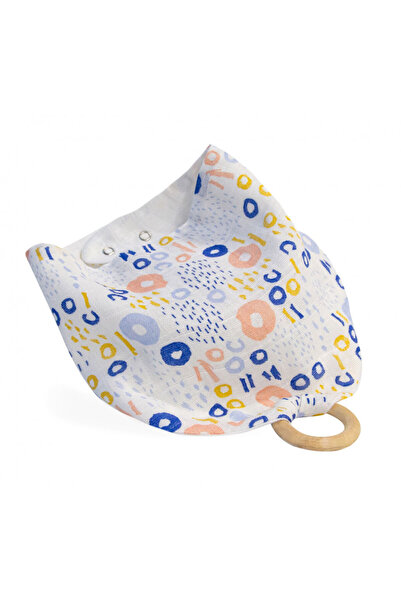 Babyjem Muslin bib with wooden ring (Model: Colorful)