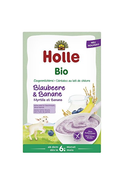 Holle Terci cu lapte de capra banane si afine fara gluten pentru copii 6 luni,
