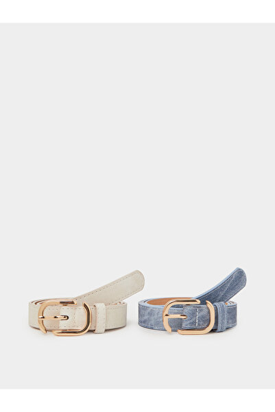 Styli Set of 2 - Metal Buckle Slim Belt
