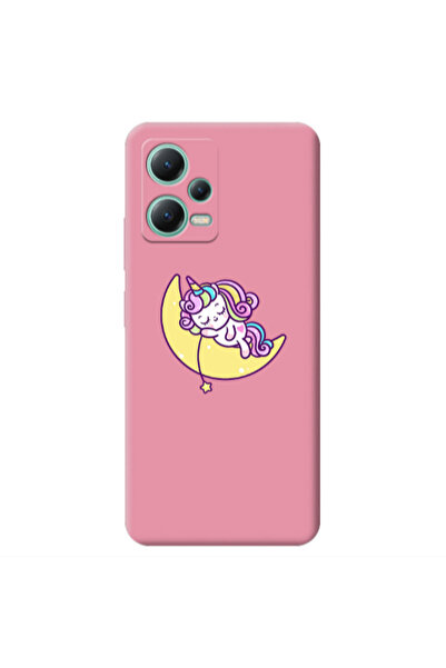 Other Xiaomi Redmi Note 12 Pro 5G Sleeping horse Pink Colored Silicone TPU Θήκη
