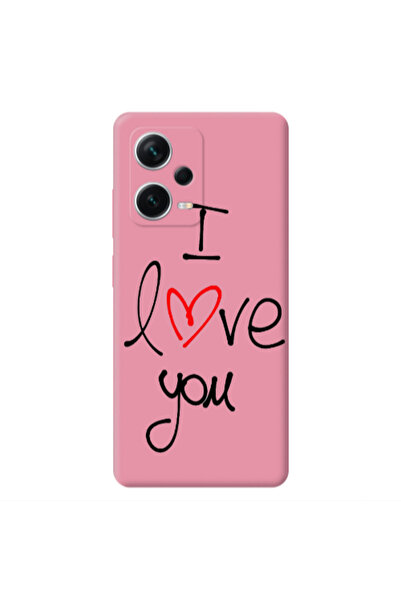 Other Xiaomi Poco X5 i love you Pink Colored Silicone TPU Θήκη