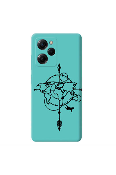 Other Xiaomi Poco X5 Pro Old Map Turquoise Colored Silicone TPU Θήκη