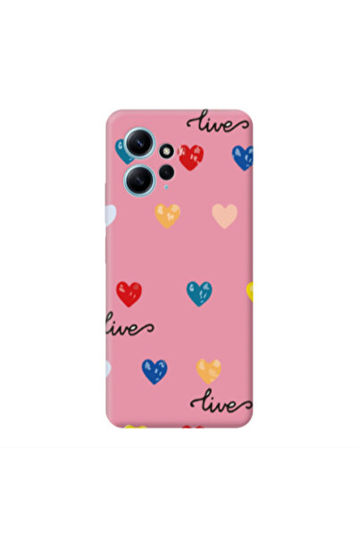 Other Xiaomi Redmi Note 12 4G Heart Lives Pink Colored Silicone TPU Θήκη