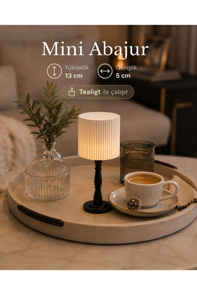 Velzade Home Vintage Mini Lambader - Dekoratif Tealight Mum Lambader - 13 cm ...