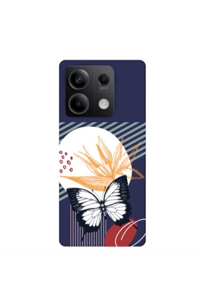 Other Xiaomi Redmi Note 13 5G Butterfly Lines Dark blue Colored Silicone TPU ...