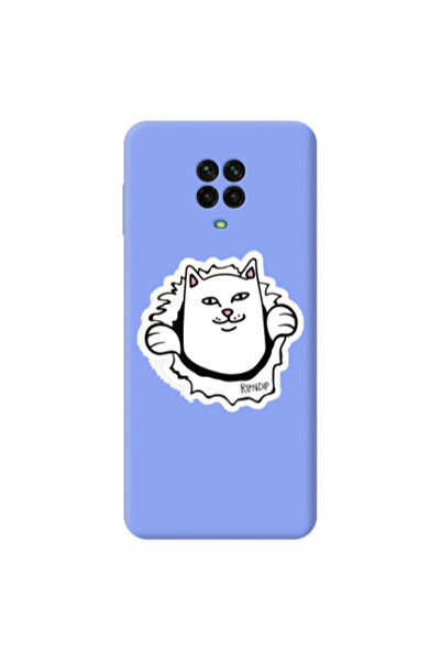 Other Xiaomi Redmi Note 9 Pro White cat Light Purple Colored Silicone TPU Θήκη