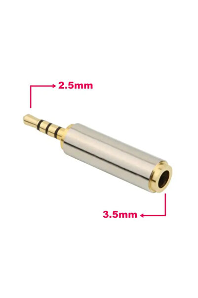 vidsel Adaptor Jack 4 pini 2.5 mm tata la 4 pini 3.5 mm mama metal