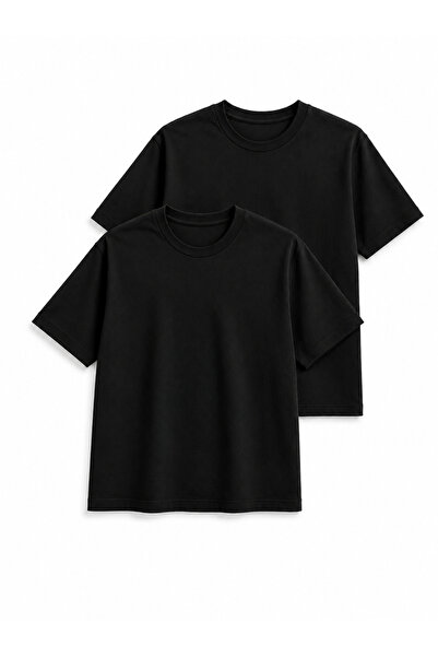 JULİA MODA 2-Piece Women's T-Shirt Plain Black