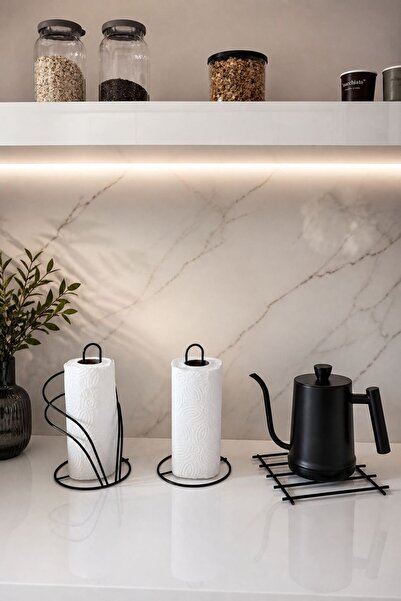 Edora Home Set of 3 Black Swan Napkin Holder Upright Paper Towel Holder Trive...