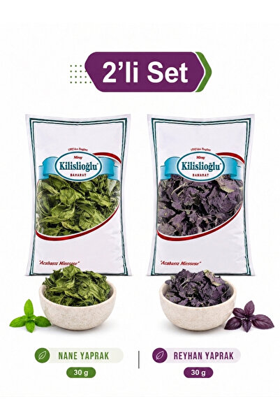 KİLİSLİOĞLUBAHARAT Yaprak Nane & Yaprak Reyhan 2x30gr 2'li Set