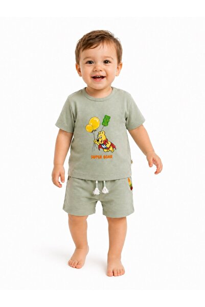 Haribo Baby T-Shirt Shorts Set Khaki Boys