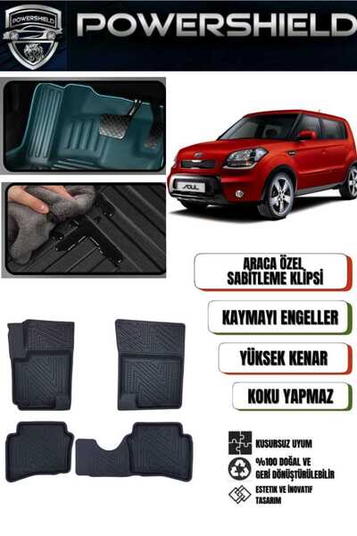 Kia Soul 2008-2013 Uyumlu Araca Özel Premium 5D Havuzlu Paspas Takımı