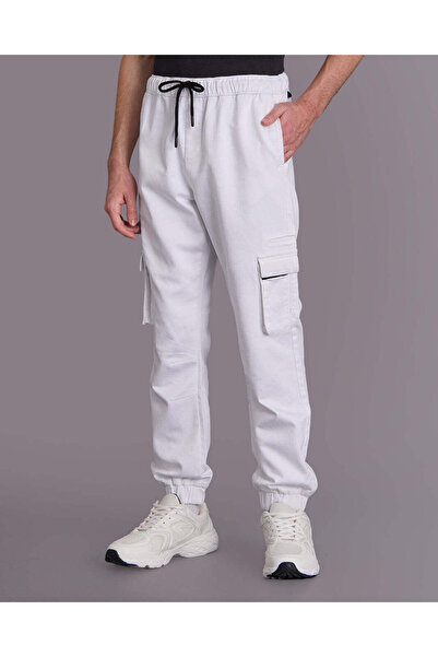 REDTAG Senior Boys White Cargo Jogger