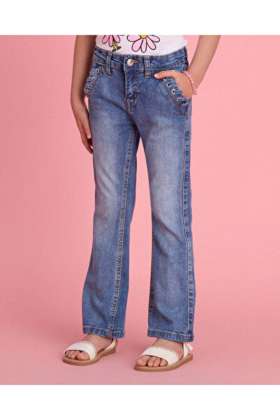 REDTAG Girls Blue Flared Jeans