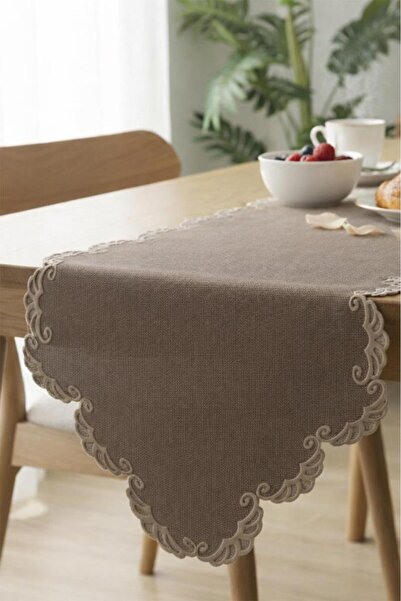 Çeyiz Diyarı Covor decorativ Shelly cu aplicații 40x120 cm Cappuccino