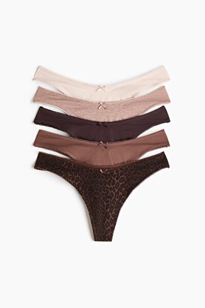 H&M 5'li Pamuklu Thong Külot