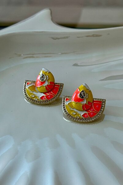 Trendy Butik Vip Zircon Stone Colorful Bodrum Earrings