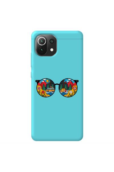 Other Xiaomi Mi 11 Lite Round Glasses Turquoise Colored Silicone TPU Θήκη