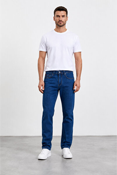 bihan store Premium Regular Fit Men's Jean Trousers Mc Clap 7141-Blue