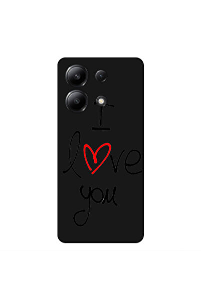 Other Xiaomi Redmi Note 13 4G i love you Black Colored Silicone TPU Θήκη