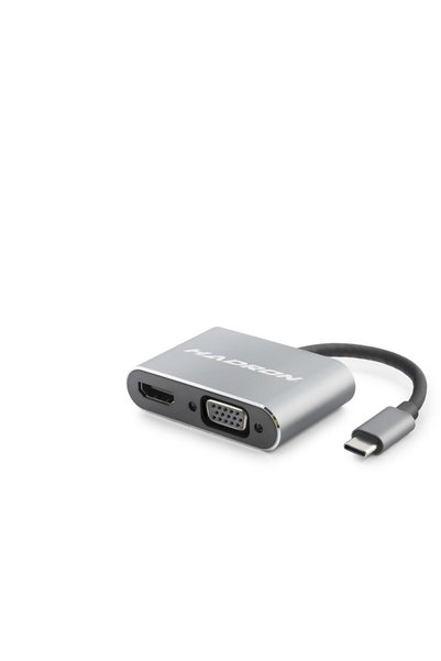 Marsilyan Type-c To Hdmı Vga Görüntü Dönüştürücü 4K 30Hz Gri HDX7838
