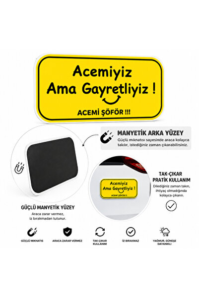 Mega Oto Market Acemi Şoför - Acemi Sürücü Magneti Tak Çıkar Manyetik Araba B...