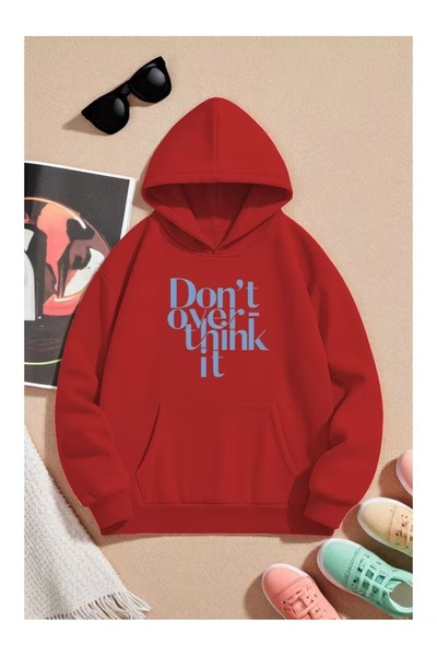 ZİYMO Unisex Hooded Printed Relaxed Fit Sweatshirt