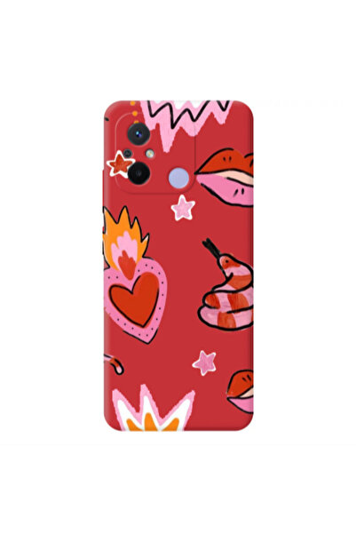 Other Xiaomi Redmi 12C Snake heart Red Colored Silicone TPU Θήκη
