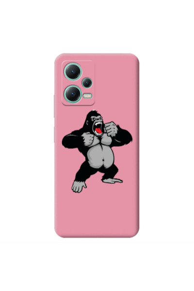Other Xiaomi Redmi Note 12 Pro 5G Angry Gorilla2 Pink Colored Silicone TPU Θήκη