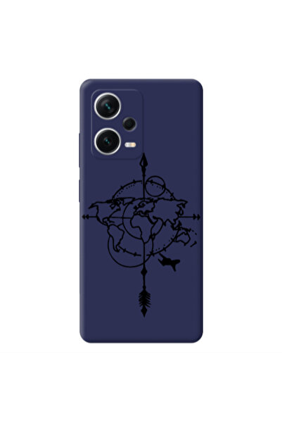 Other Xiaomi Poco X5 Old Map Dark blue Colored Silicone TPU Θήκη