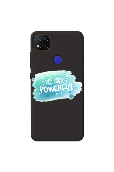 Other Xiaomi Redmi 9c We are Powerful Black Colored Silicone TPU Θήκη